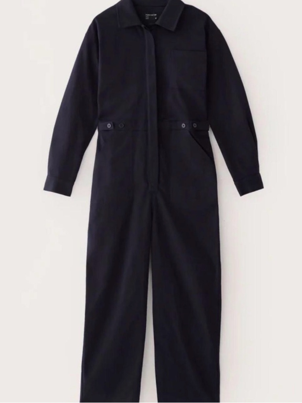 Frank & Oak Dark Navy Long-Sleeve Coverall Jumpsuit